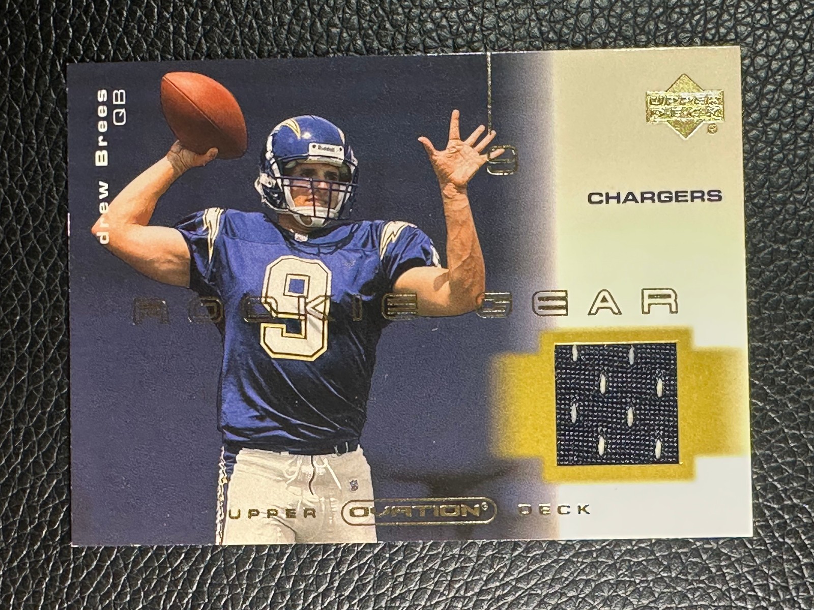 2001 Upper Deck Ovation Rookie Gear Drew Brees Jersey RC Rookie