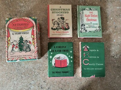 Vintage Christmas Nutshell Library Hilary Knight 1963 4 Mini Books with Case