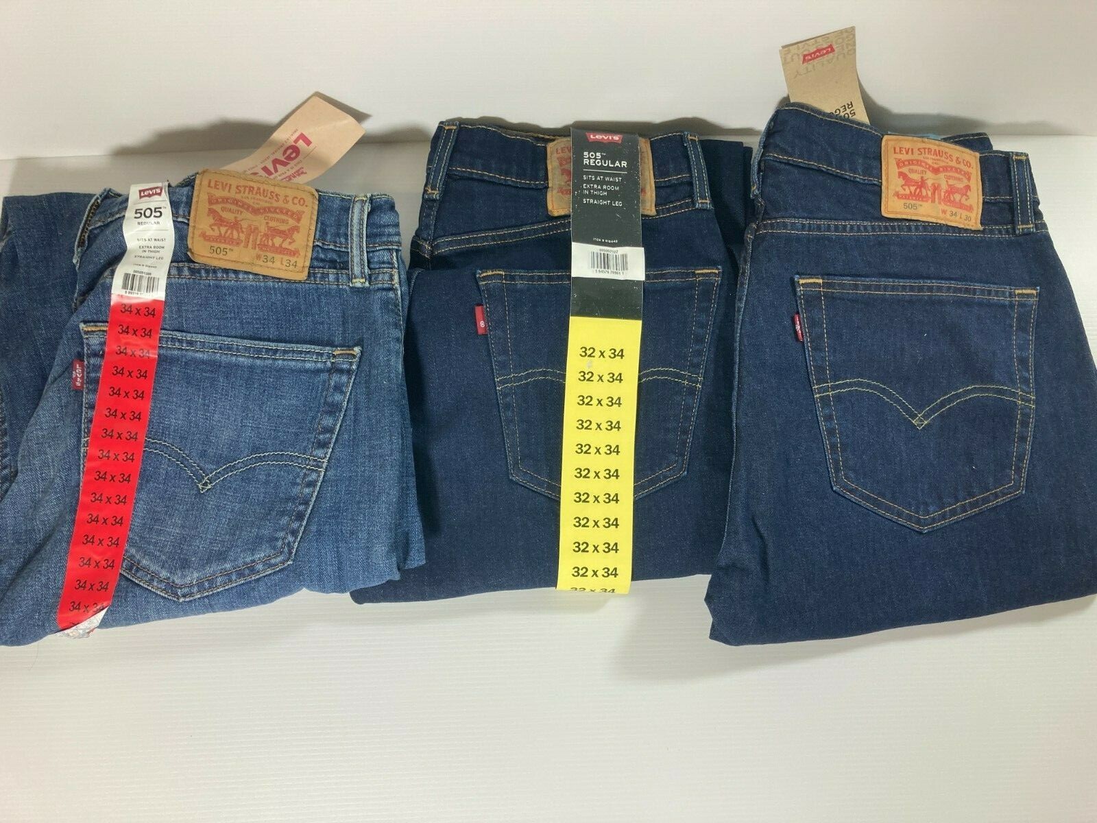 Men's Levi's 505 Regular Fit Straight Leg Cotton Jeans Choose Color & Size NWT Men's Levi's 505 Regular Fit Straight Leg Cotton Jeans Choose Color & Size NWT