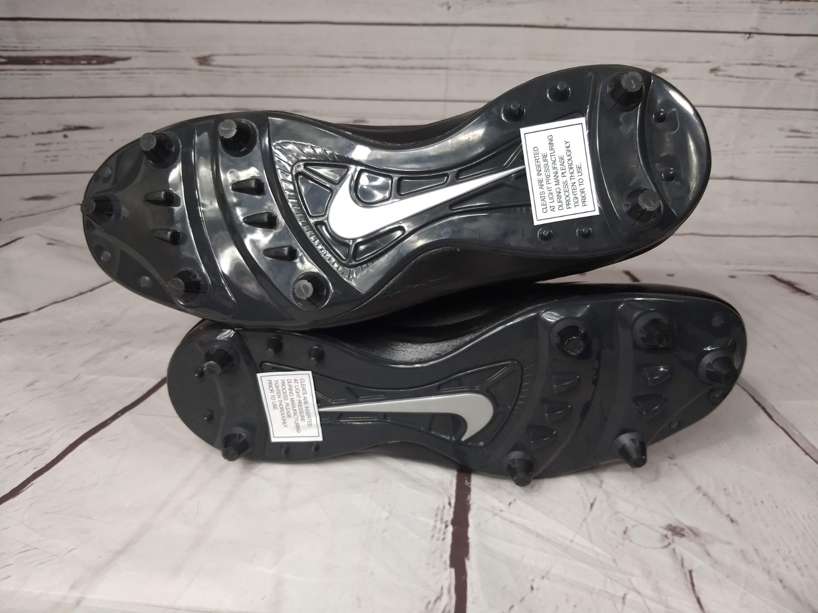 Nike Mens Lunar Code Pro Mid Football Cleats Black Silver 579669-002 Size 13.5