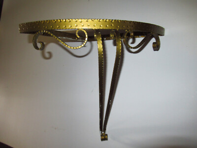 ANCIENNE PETITE CONSOLE D'ANGLE A VOLUTE EN FER FORGÉ MARTELÉ DES ANNÉES 50