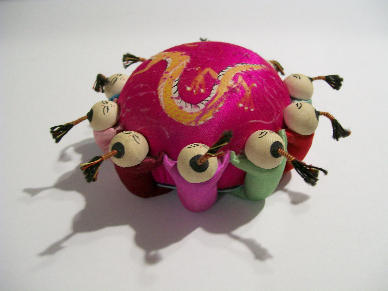 Vintage CHINESE ASIAN TOMATO PIN CUSHION Sewing Notion