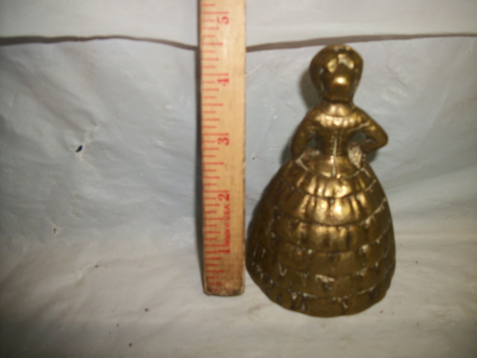 Vintage Brass Lady Bell /  Figurine Brass / Lady Bell Heavy 1.2 Lbs.