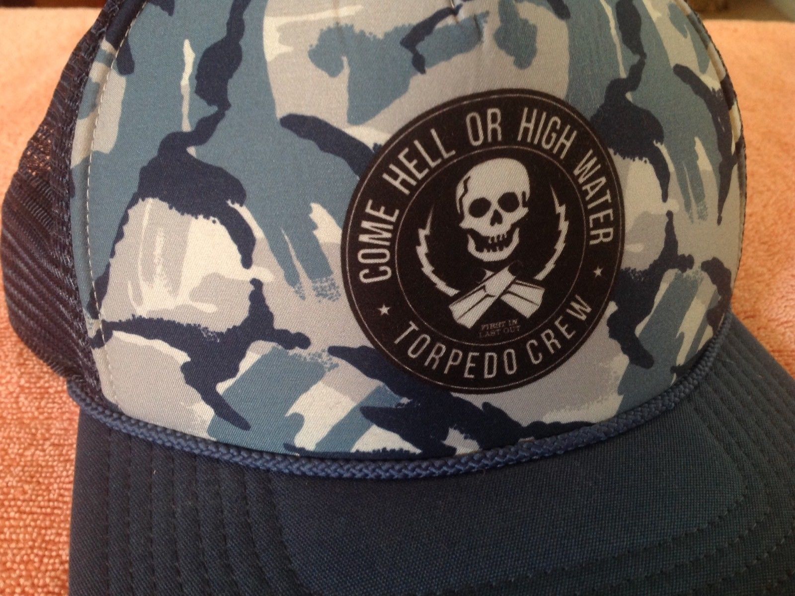 blue camo patagonia hat