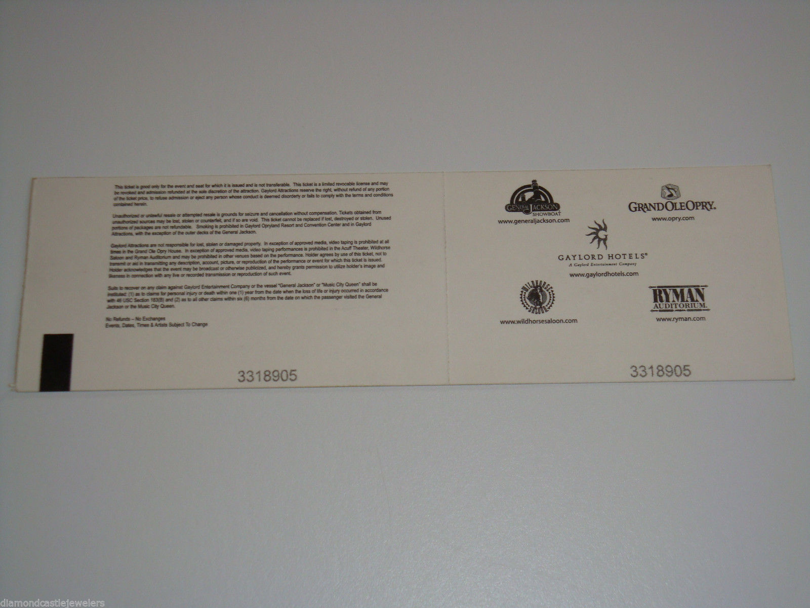 KELLIE PICKLER AUTOGRAPH SIGNED GRAND OLE OPRY CONCERT TICKET FEBRUARY 2010