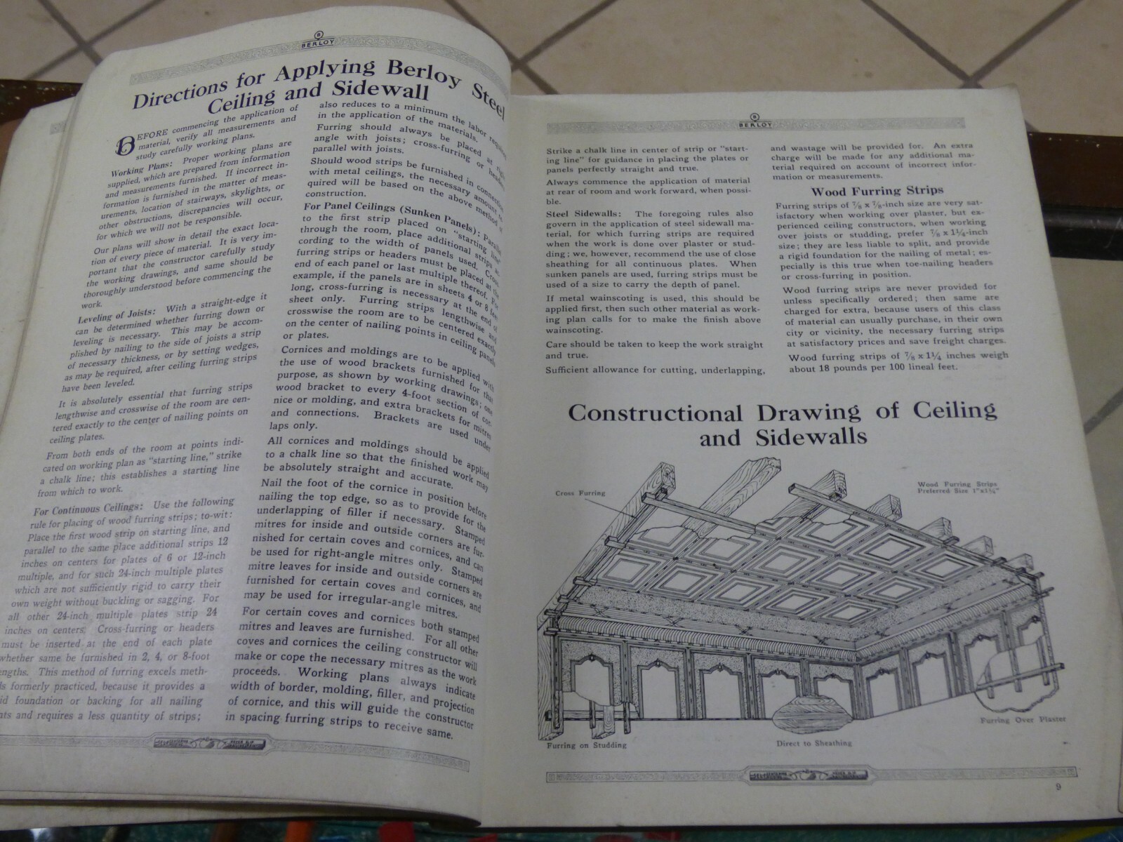 1927 Berloy Steel Ceilings Catalog No. 27 The Metal Ceiling Co. St Louis