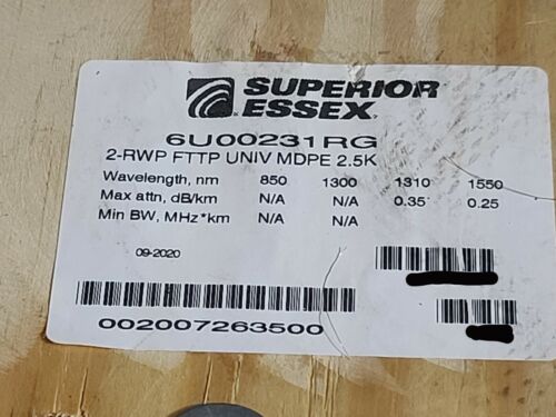 Superior Essex 6U00231RG NM Universal Drop FTTP 2-Fiber Single Mode Cable /50ft