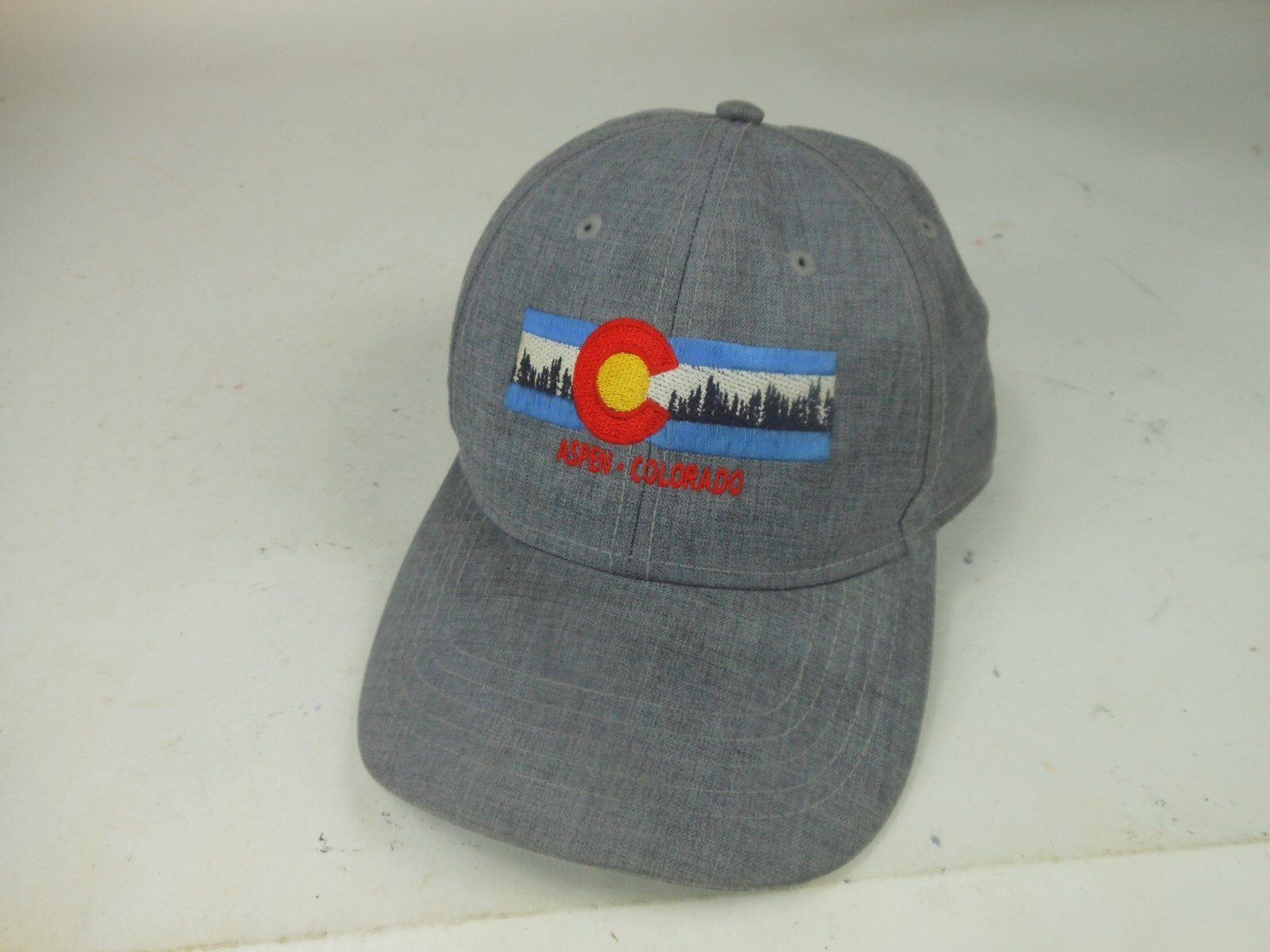 Aspen Colorado Embroidered Baseball Cap Gray Hat