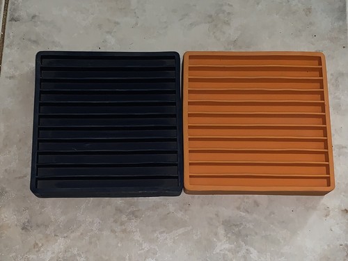 IKEA of Sweden 11 CD Rubber Holder Case Stand 19235 LOT Of 2 Orange & Blue FRAGG