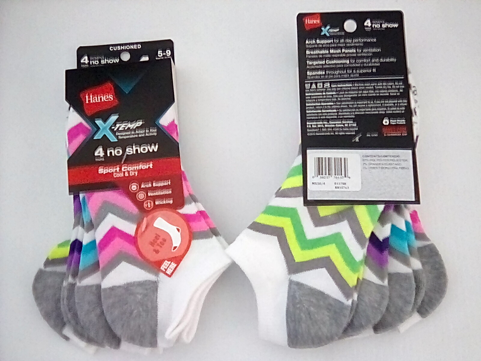 Hanes Women's X-Temp Sport Comfort Cool & Dry No Show Sock, 