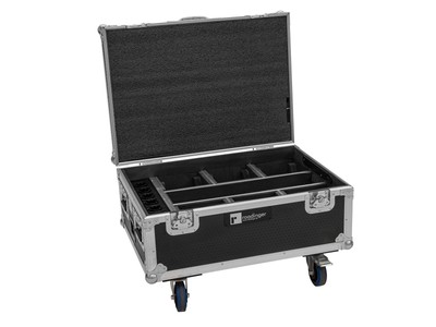 ROADINGER Flightcase 6x AKKU IP TL-3 QCL Trusslight CRMX mit Ladefunktion und Ro