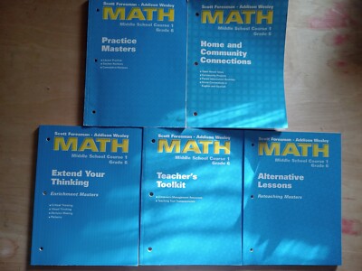 Scott Foresman MIDDLE SCHOOL MATH Course 1 Grade 6 Workbooks & Resources LOT