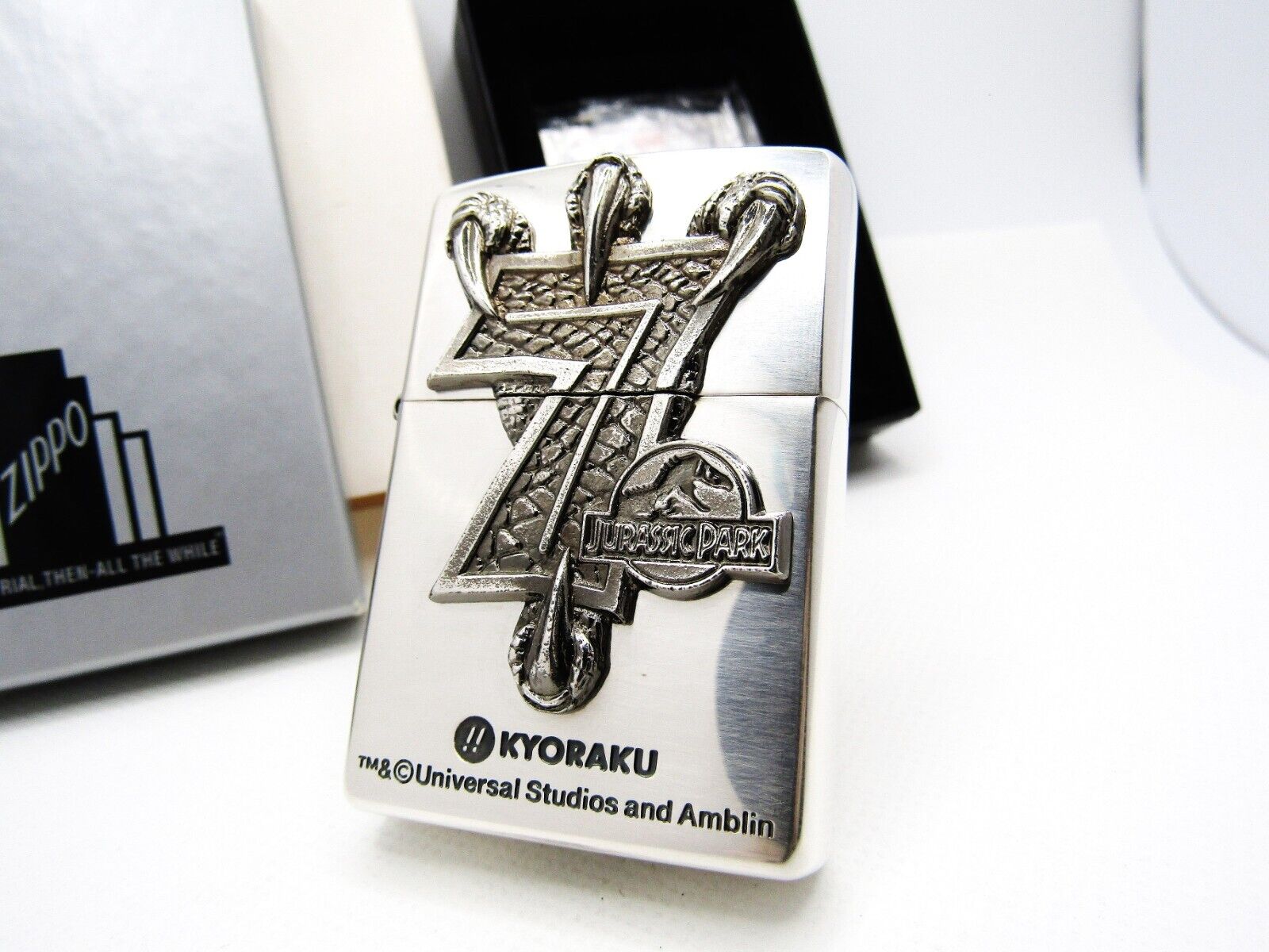 Jurassic Park 7 Claw Metal ZIPPO 2002 MIB Rare | eBay Jurassic Park 7 Claw Metal ZIPPO 2002 MIB Rare | eBay