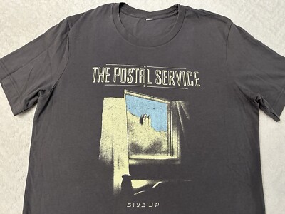 2000s Y2K 2023 Postal Service Band Give Up 20th Anniversary Tour T-Shirt, L NEW