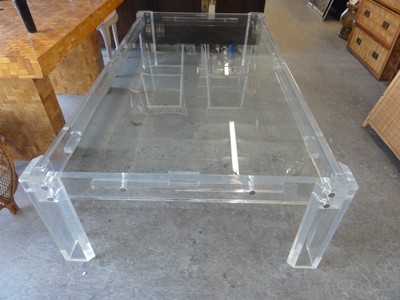 Huge Glam Mid Century Modern Lucite Coffee