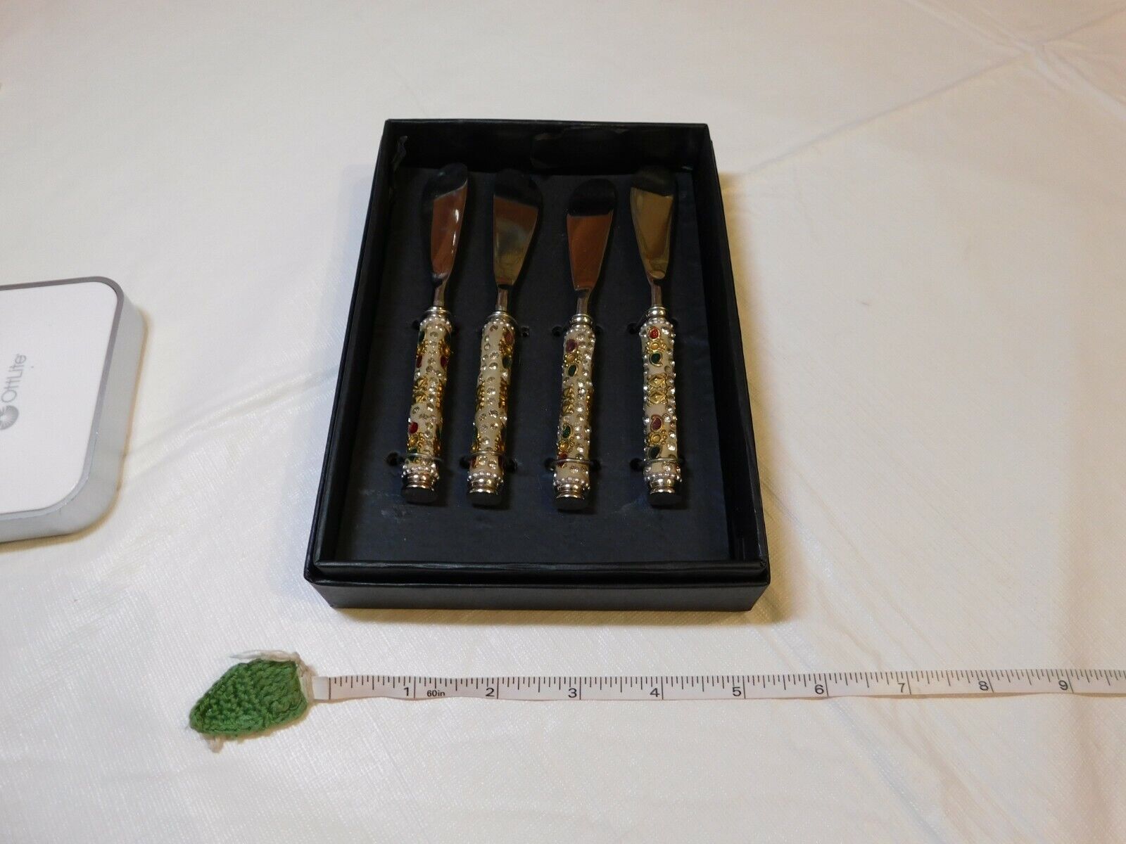 Mark Roberts knives jeweled cheese serving pieces vintage silv...