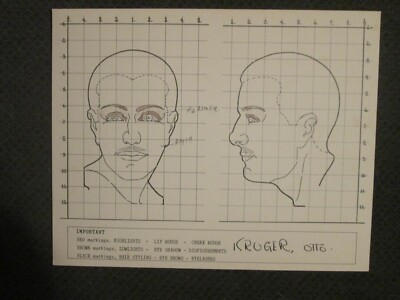 Otto Kruger   - Original  1947  Warner Brother Studio Make Up Test Chart  