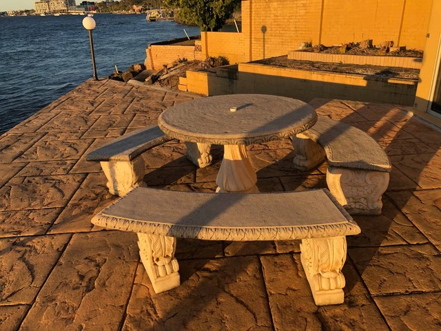Concrete Garden Table Set | Outdoor Dining Furniture | Gumtree