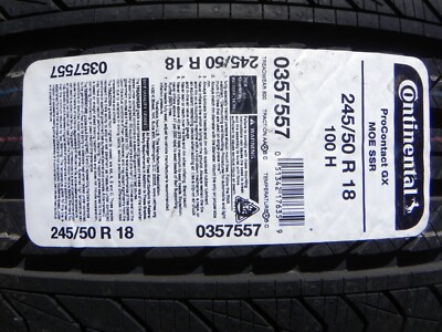 245/50/18  CONTINENTAL PROCONTACT GX SSR (MOE )  RUN FLAT TIRES BRAND NEW TIRE