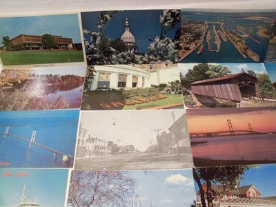 MICHIGAN! MI MICH 50+ POSTCARD LOT PICTURESQUE VIEWS OF ROADSIDE AMERICANA! #155