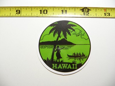 HAWAII CANOE DIAMOND HEAD DECAL STICKER 50TH STATE PARADISE VACATION TRAVEL