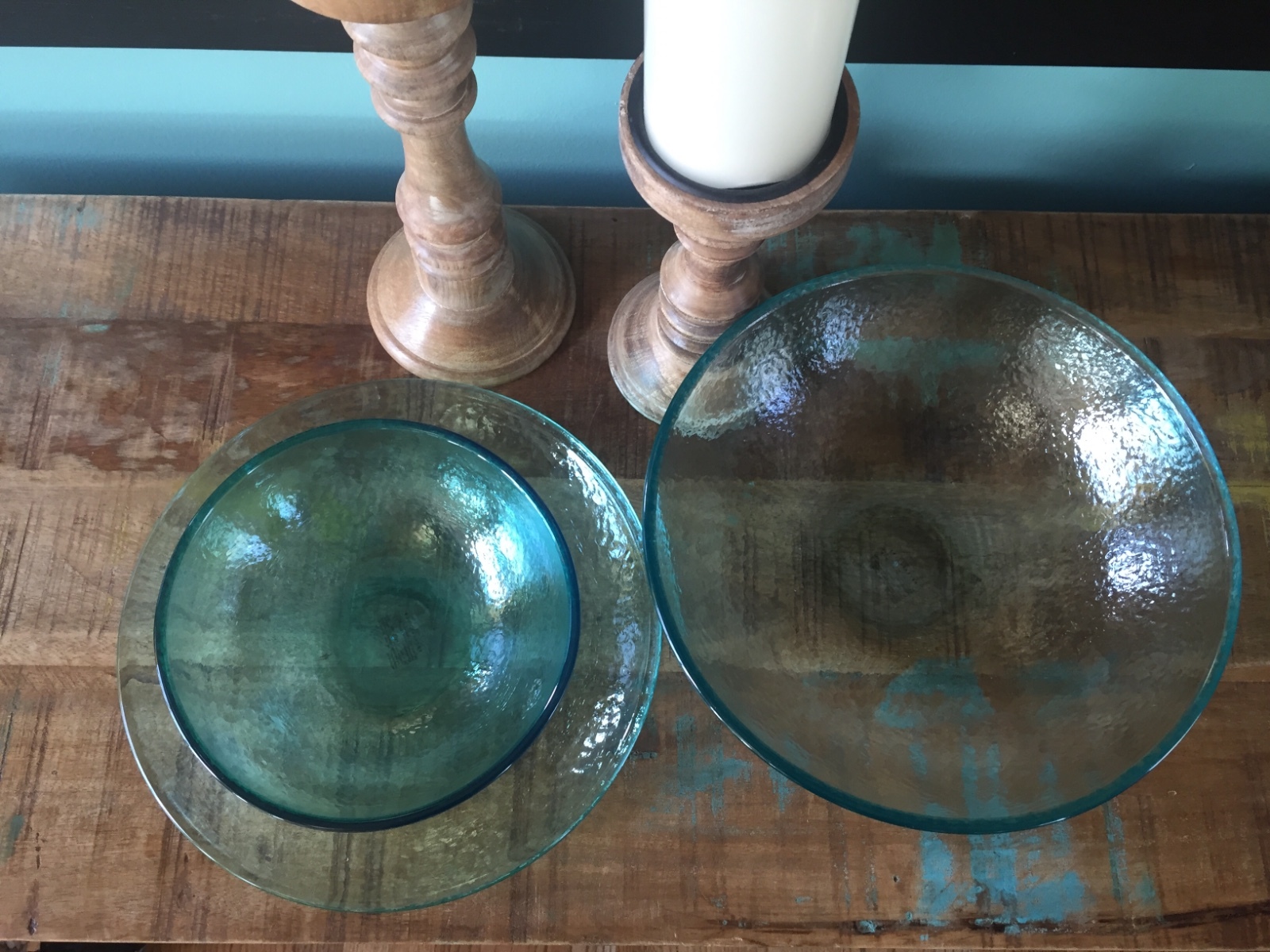 Pottery Barn Fresca Outdoor Indoor Plates Bowls Serving Bowl New 9 Pc Set