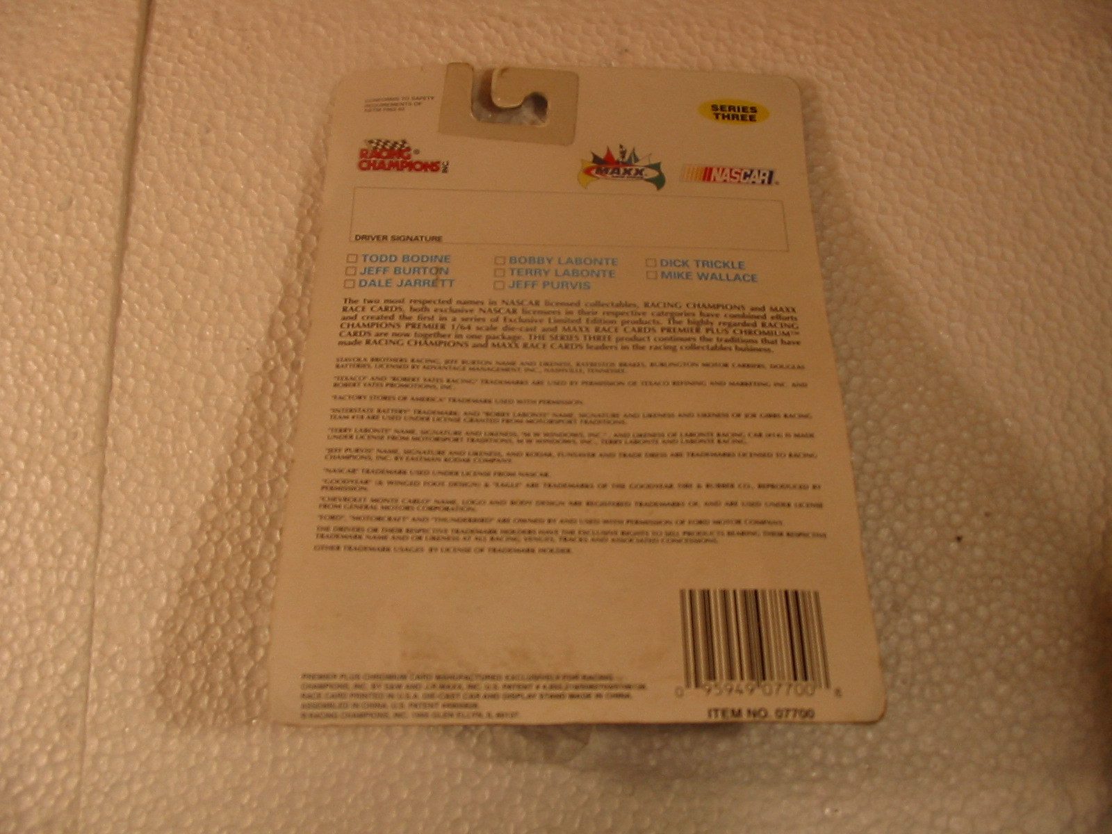 NASCAR DALE JARRETT  CAR AND CARD RACING CHAMPIONS