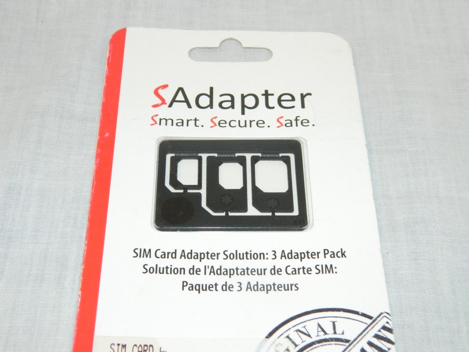 Sadapter Three 3 adapter pack Sim Card Adapter Solution New in Package