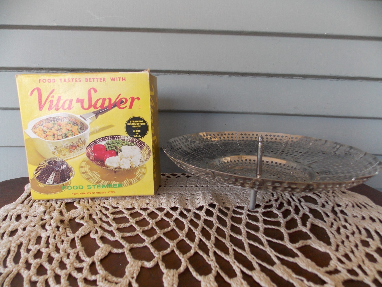 Vintage Vita Saver Food Steamer Stainless Steel Folding Colander Strainer