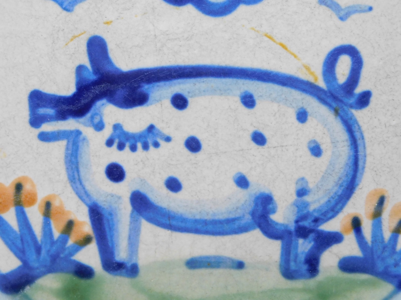 Vintage 1970s MA Hadley Pig Plate Signed 7-1/2