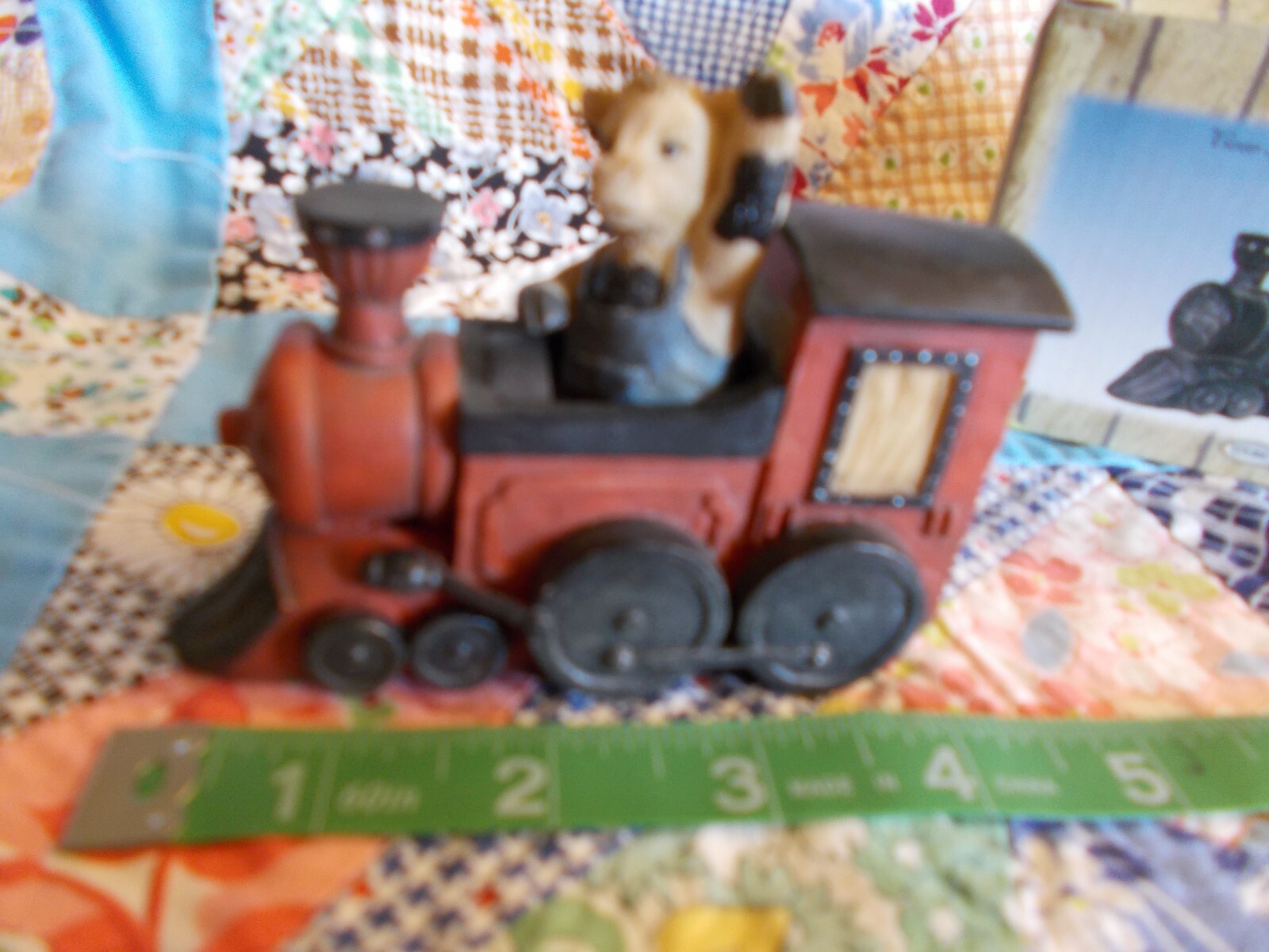 Youngs Inc. Resin Cow In Train Figurine-Vintage-In Box
