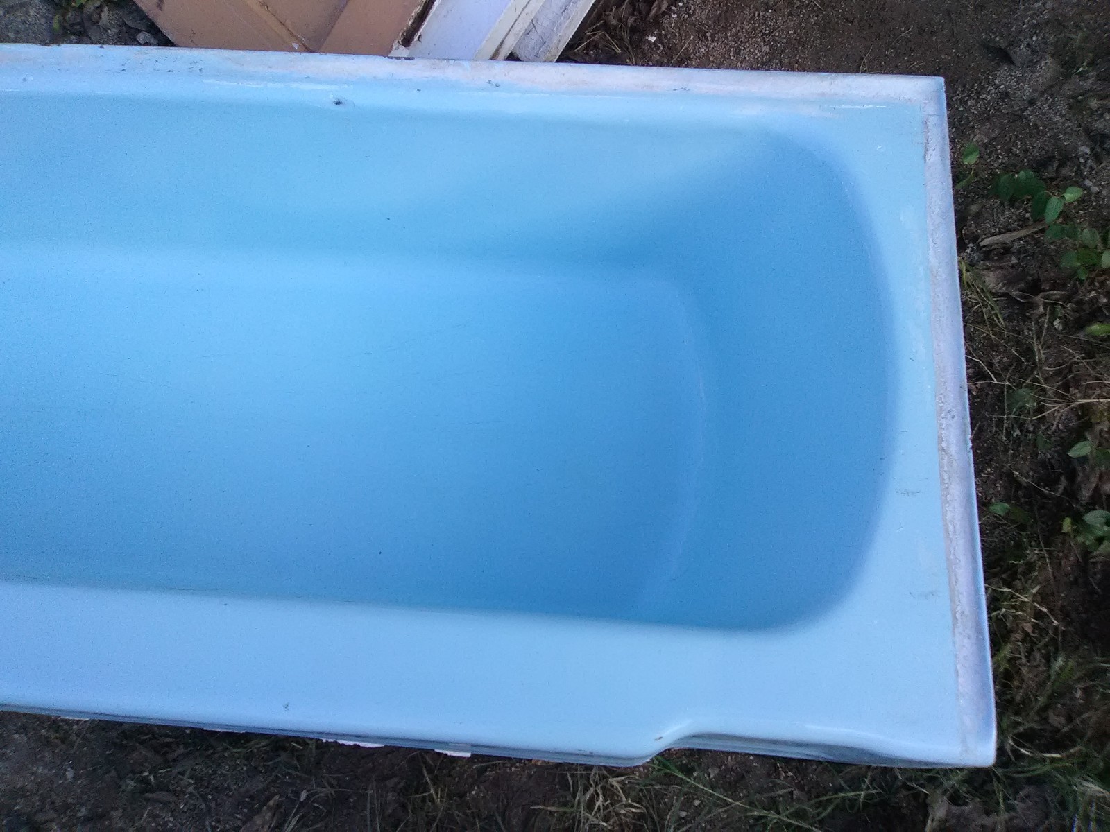 Mid Century Matching Cast Iron  Blue Tub & Ceramic Rheem September 11, 1963 Sink