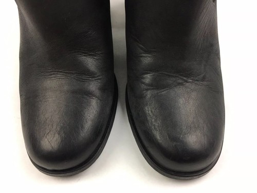 Free People Terrah Charcoal Black Leather High Heel Ankle Boots 36 / 6