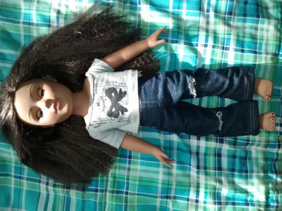 Doll Alexander Doll Co 2011 Long brown frizzy hair comes with clothes and PJs