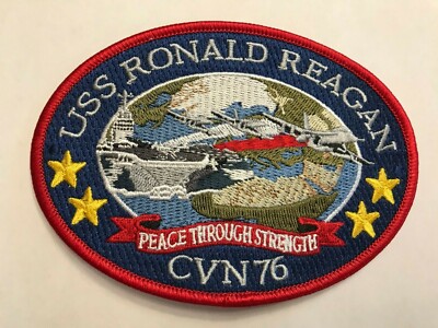 米海軍　CVN-76着艦パッチ USS RONALD REAGAN CVN-76 Aircraft Carrier Patch (Iron On