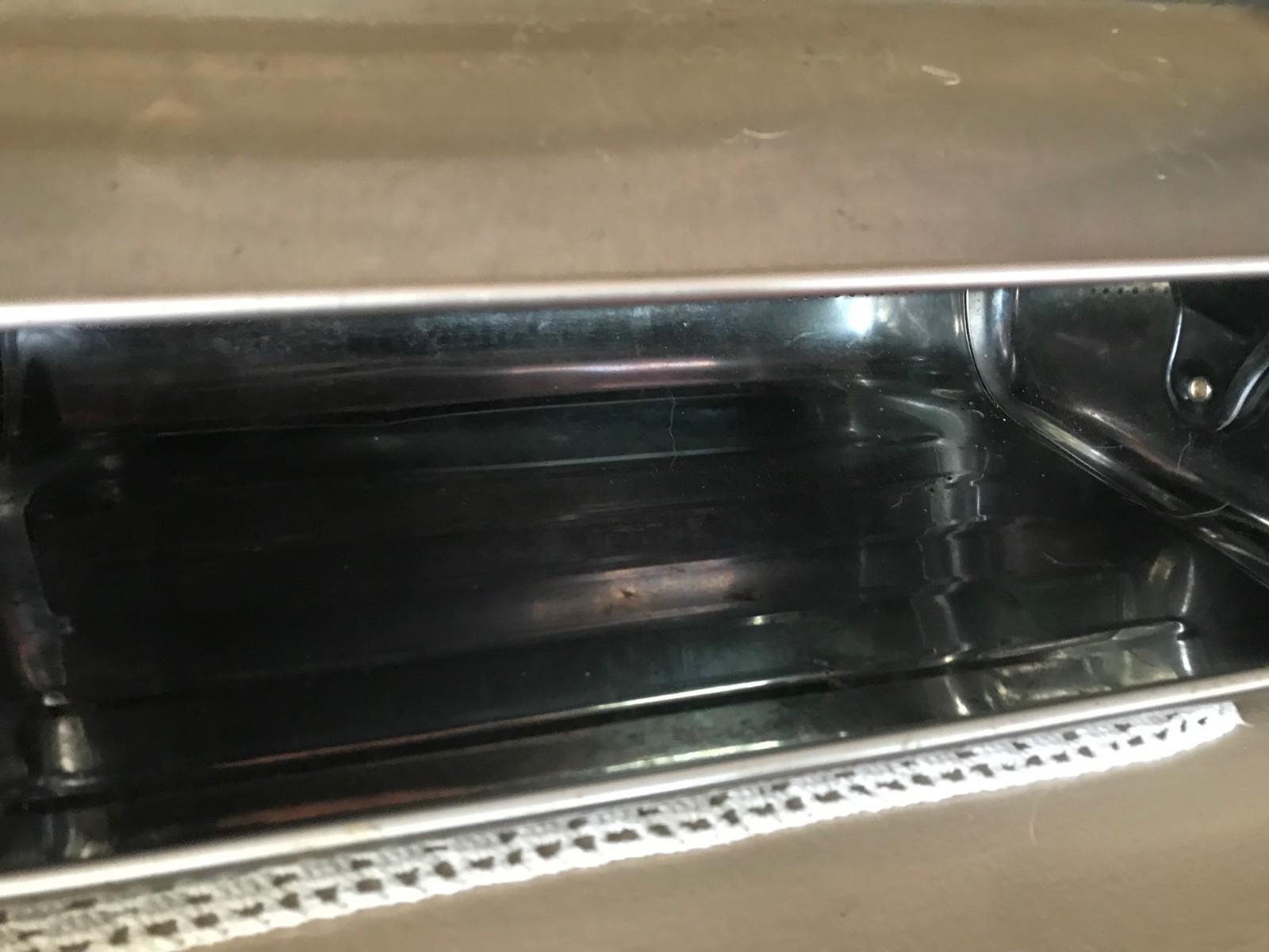 Vintage Stainless Steel Metal Breadbox Silver Metal Bread Box with Sliding Door