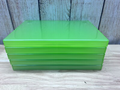Lot of 5 Xbox 360  Video Game Clear Green New 3rd Party Replacement Cases