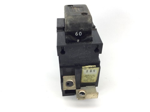 60 Amp Pushmatic Bulldog P260 Breaker Double or 2 Pole 60A