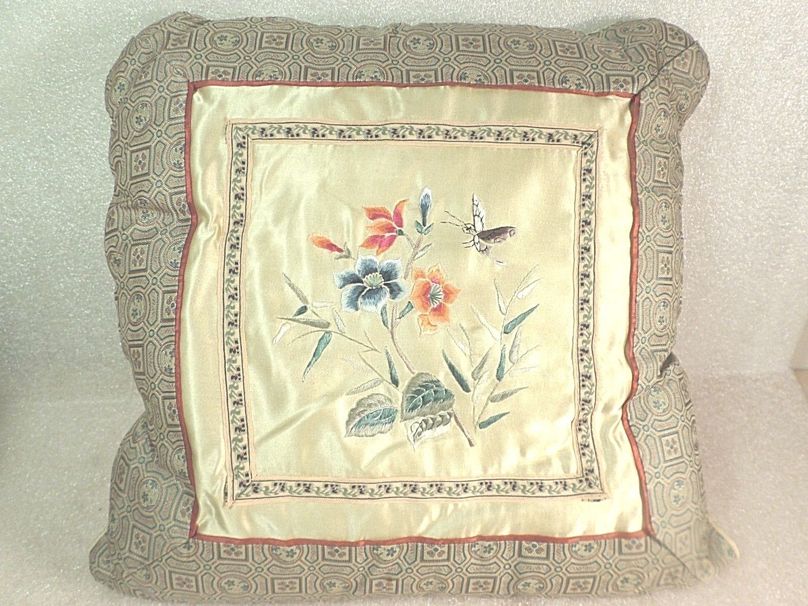 Vintage Beijing Chinese Silk Thread Embroidered Pillow Covers~Don Huang~5 Covers