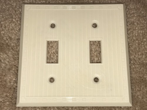 Vintage Mid Century UNILINE BAKELITE 2 Toggle Double Wall Light Switch Plate