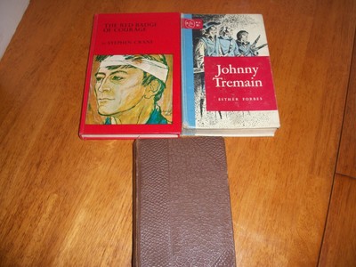Lot of 3 Vintage Classic Children's Books~Uncle Tom~Johnny Tremain~Red Badge
