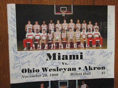 1986 Miami (Ohio) Men's Basketball Program(18 Signed/JERRY  PEIRSON/RON  HUNTER)
