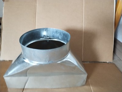 Master Flow 12'' x 4'' Into 6''  Round Register Box, New- Sightly Dented (#P-8)