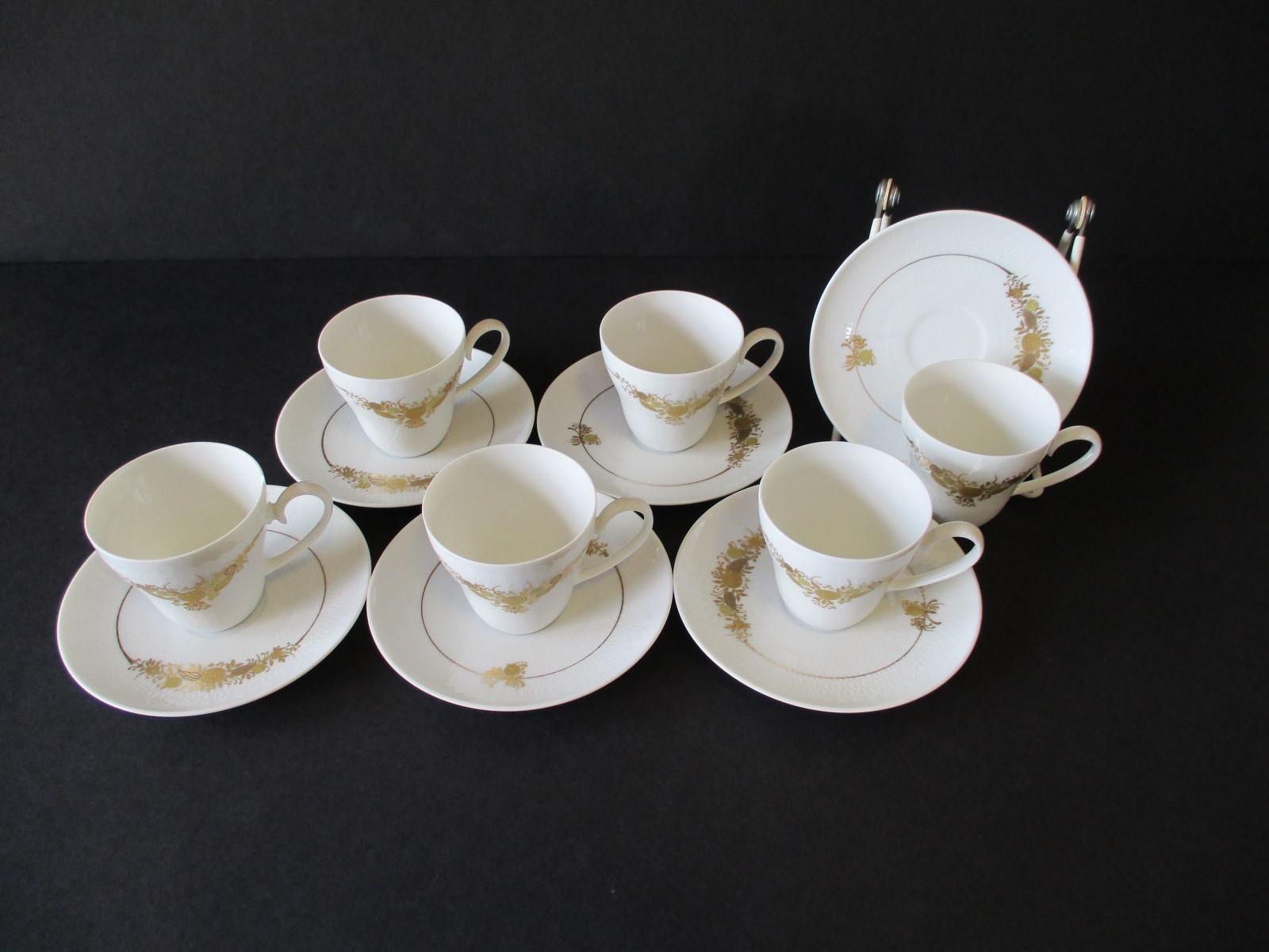 6 Rosenthal Germany Medley Demitasse Cups & Saucers