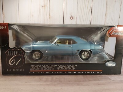 Highway 61 1969 Chevy Camaro SS 350 ''69 Blue 1:18 Scale Diecast Model Car