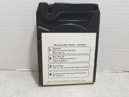 MEL TILLIS The Great Mel Tillis GT80047 8 Track Tape