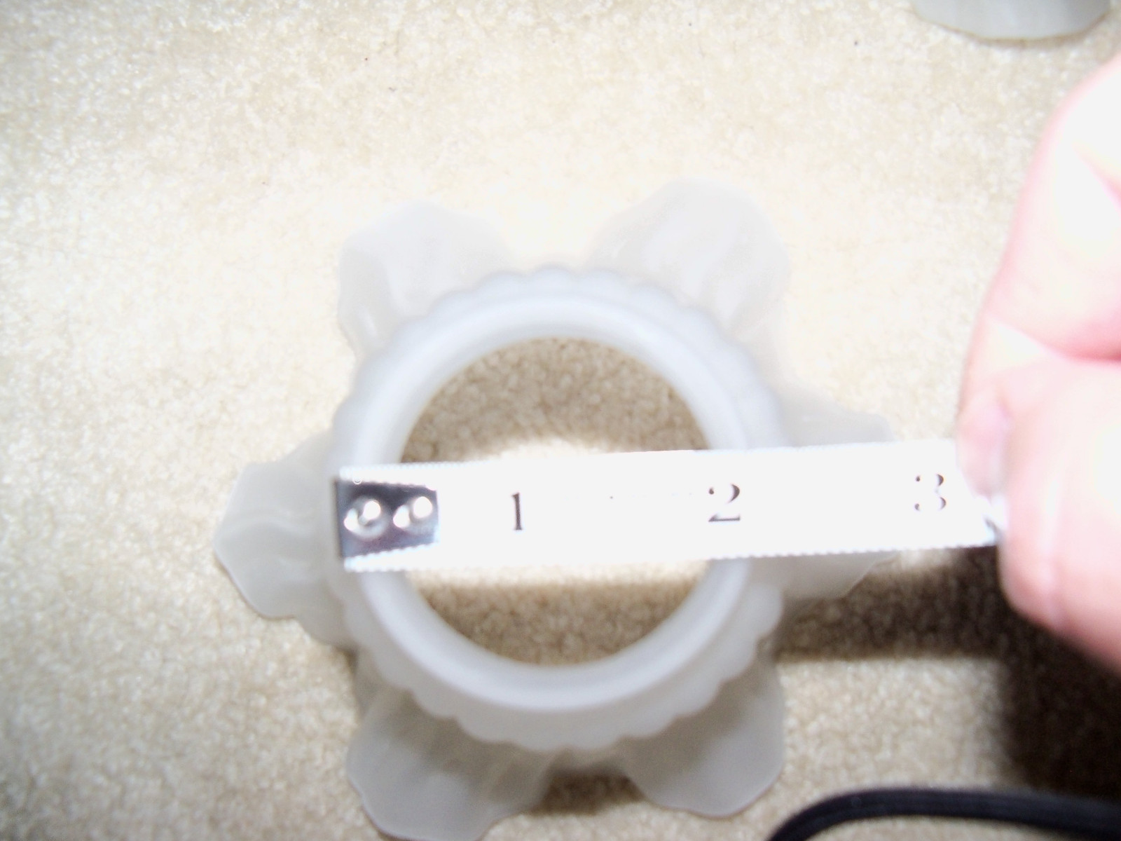 Set of 3 Vintage Frosted Glass Ruffled Lamp Shades