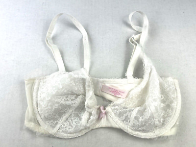 Victorias Secret White Unlined Demi  Bra  Sz 34D See Tru NEW