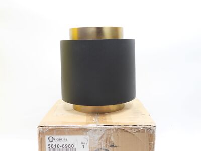Quorum 5610-6980 1/2 Drum Wall Sconce Noir w/ Aged Brass