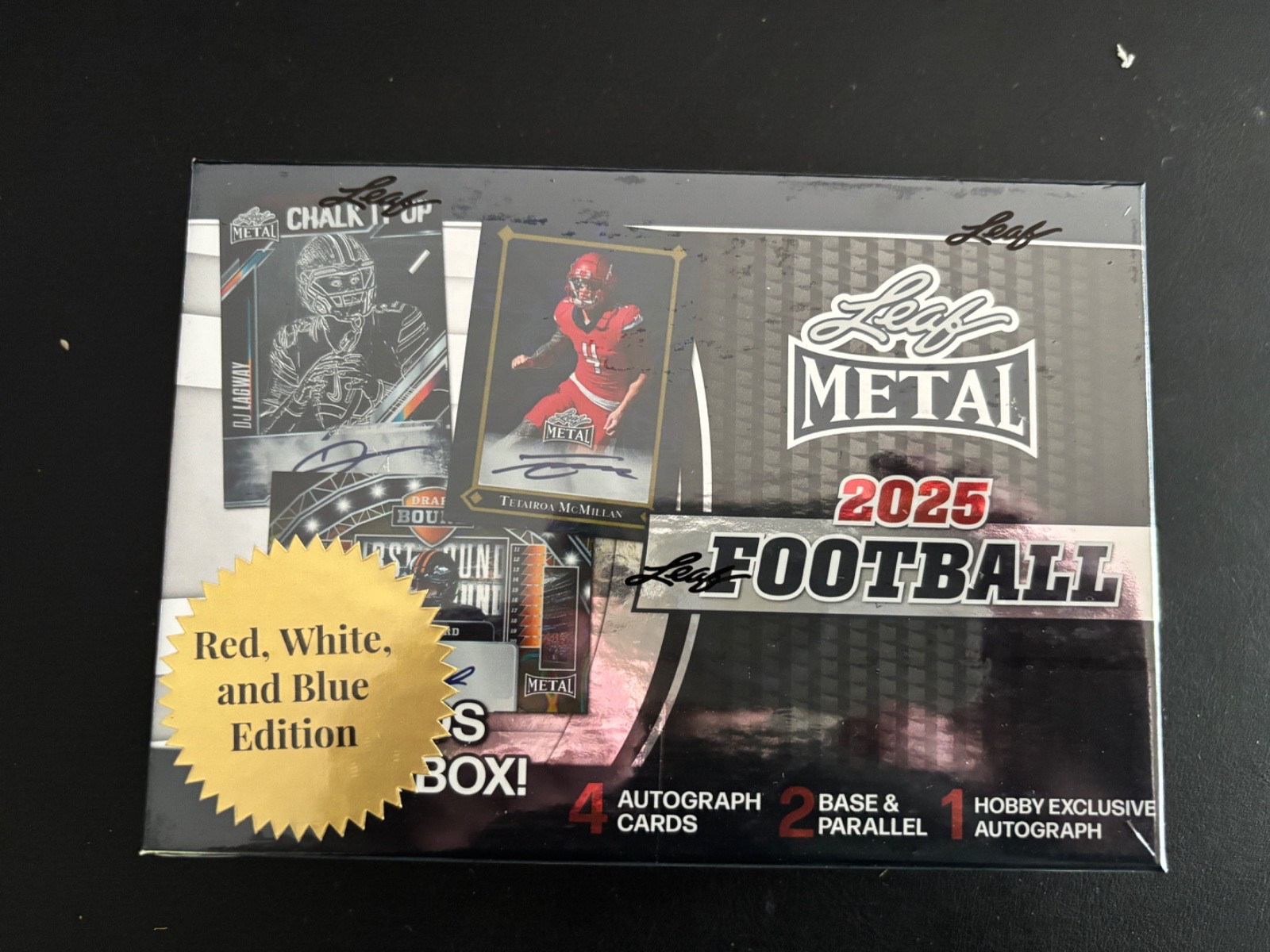 2025 Leaf Metal Red White & Blue Football Factory Sealed Hobby Box